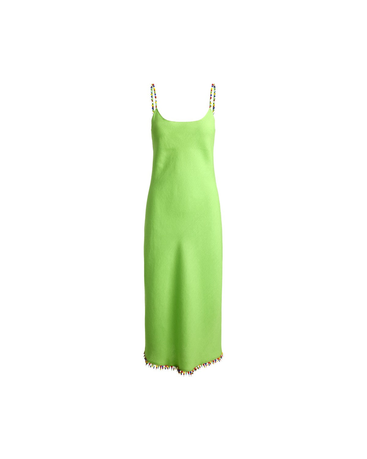 Beaded-Trim Linen Slip Dress
