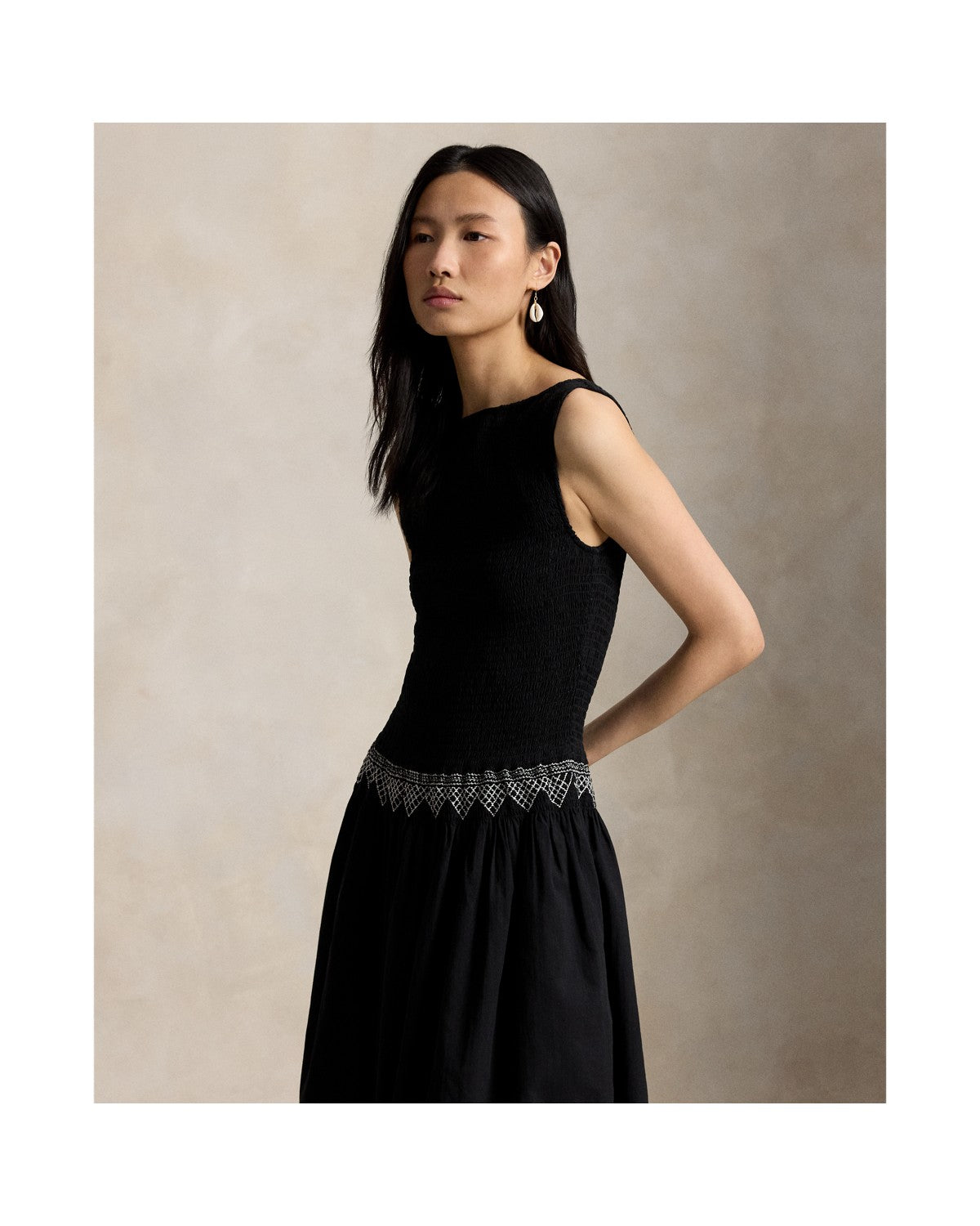 Smocked Cotton Voile Dress