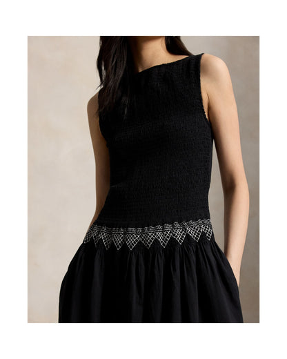 Smocked Cotton Voile Dress