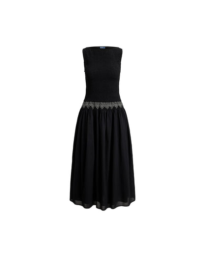 Smocked Cotton Voile Dress