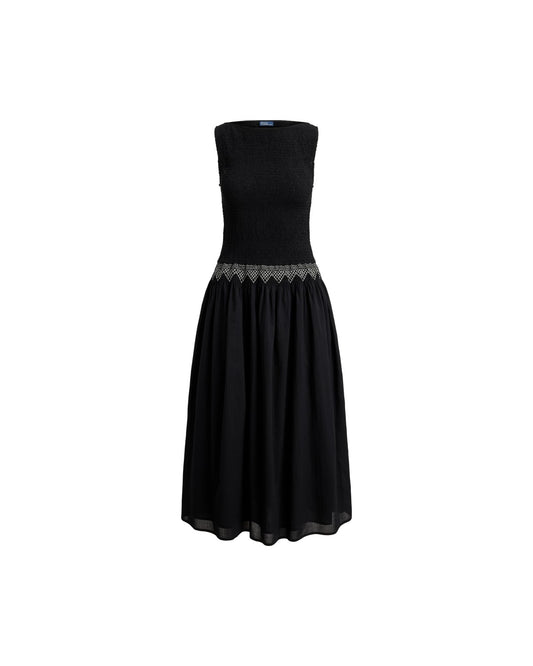 Smocked Cotton Voile Dress
