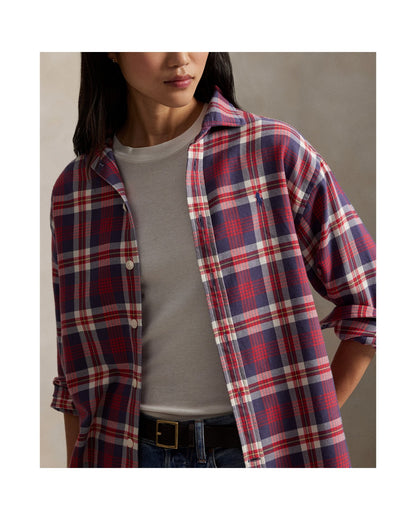 Classic Fit Plaid Cotton Twill Shirt