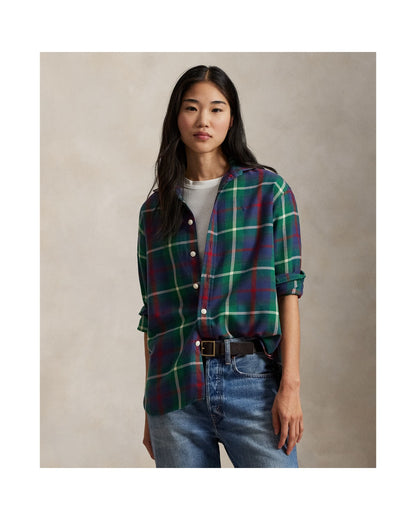 Classic Fit Plaid Cotton Twill Shirt