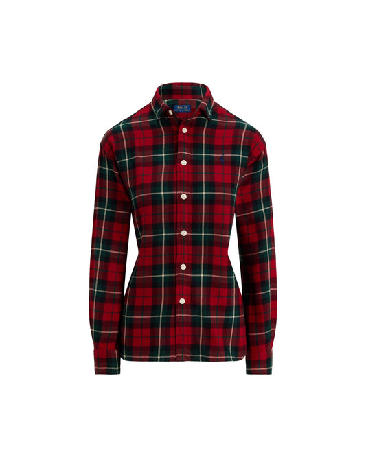 Classic Fit Plaid Cotton Twill Shirt