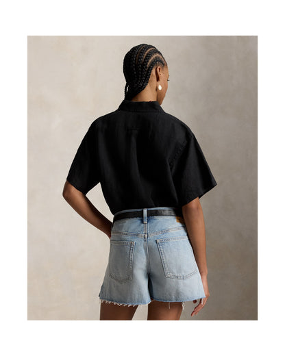 Oversize Fit Linen Short-Sleeve Shirt