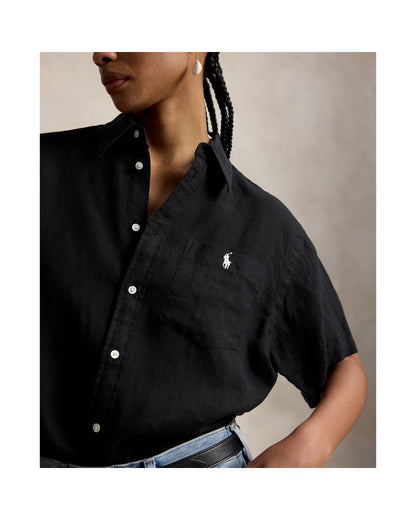 Oversize Fit Linen Short-Sleeve Shirt