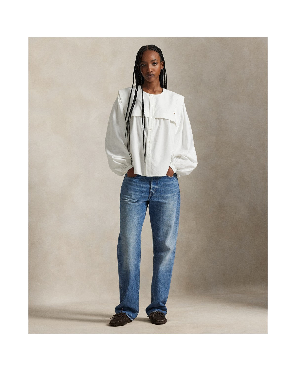 Bib Cotton Oxford Shirt