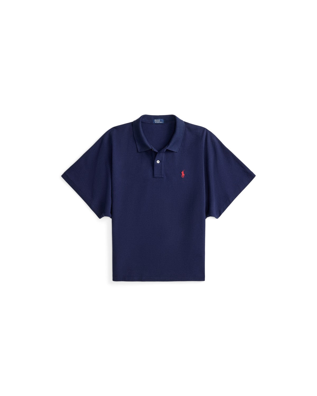 Dolman-Sleeve Mesh Polo Shirt