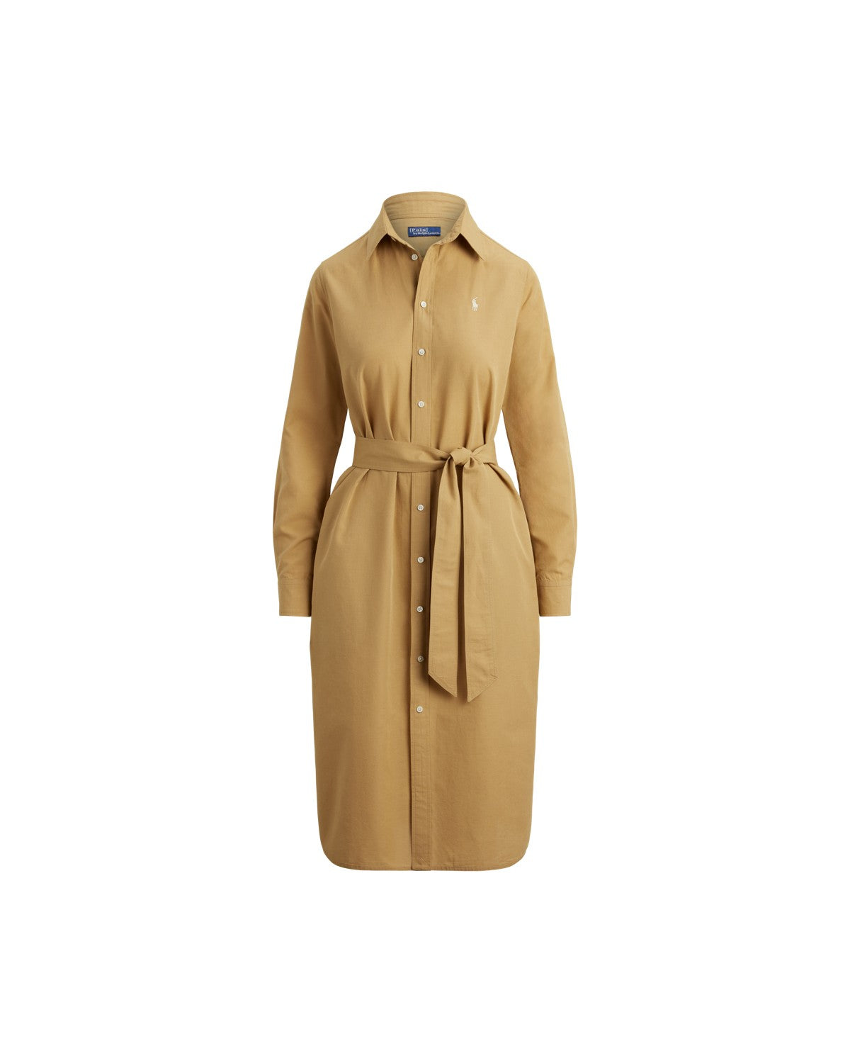 Cotton-Linen Belted Shirt Dress