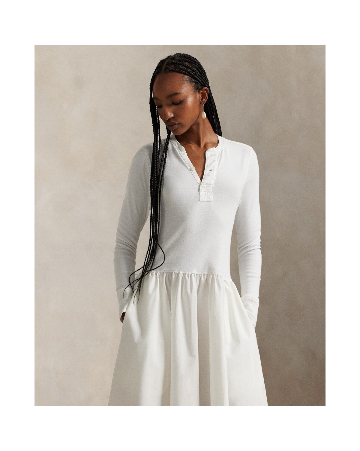 Cotton Henley Dress
