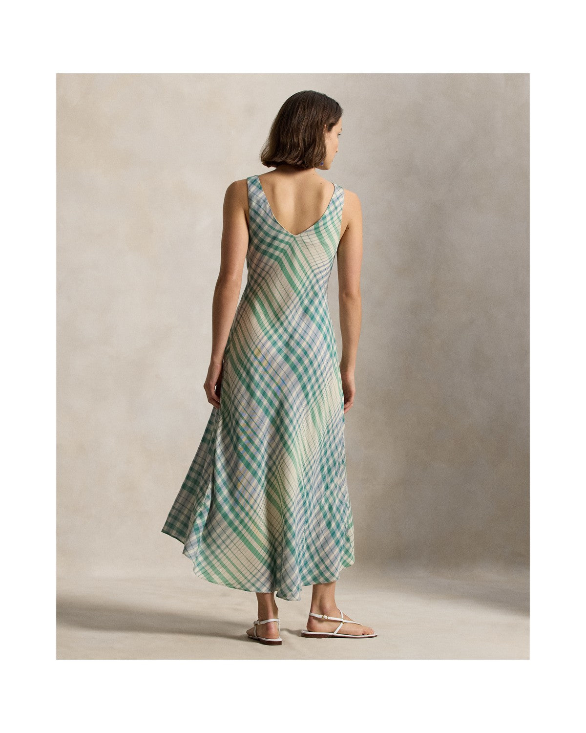 Plaid Panelled Sleeveless Dress