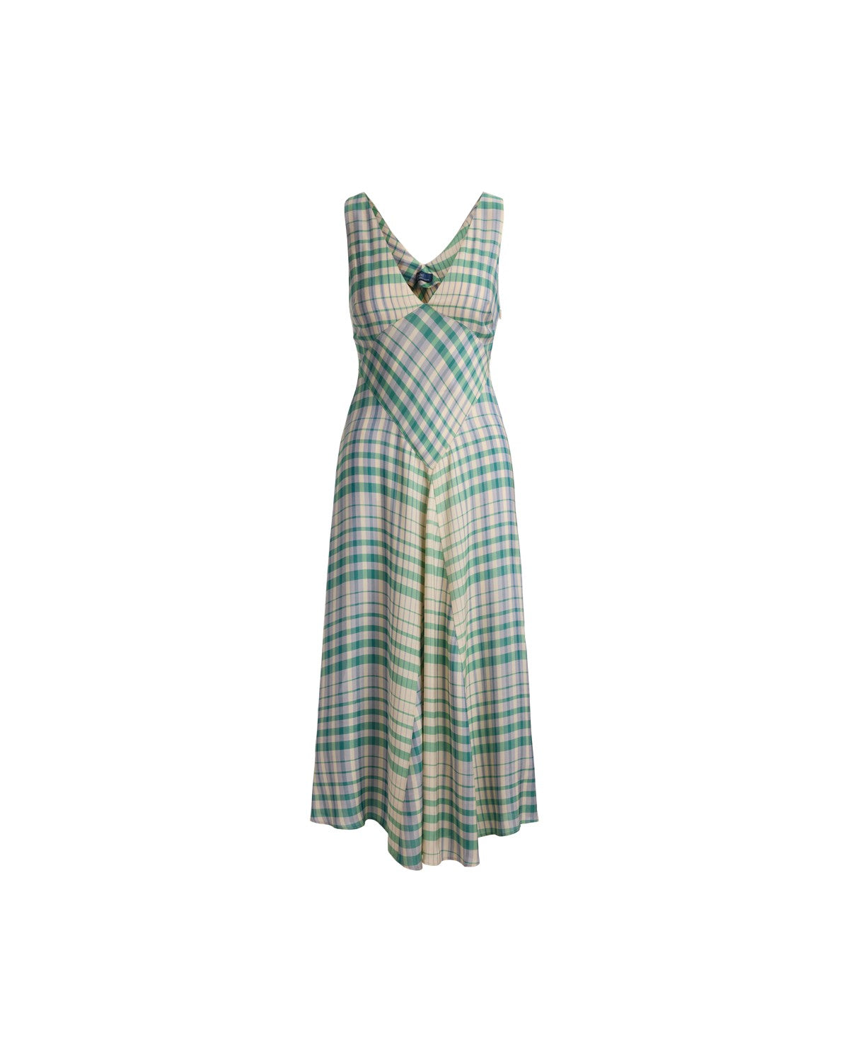 Plaid Panelled Sleeveless Dress