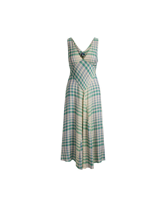Plaid Panelled Sleeveless Dress