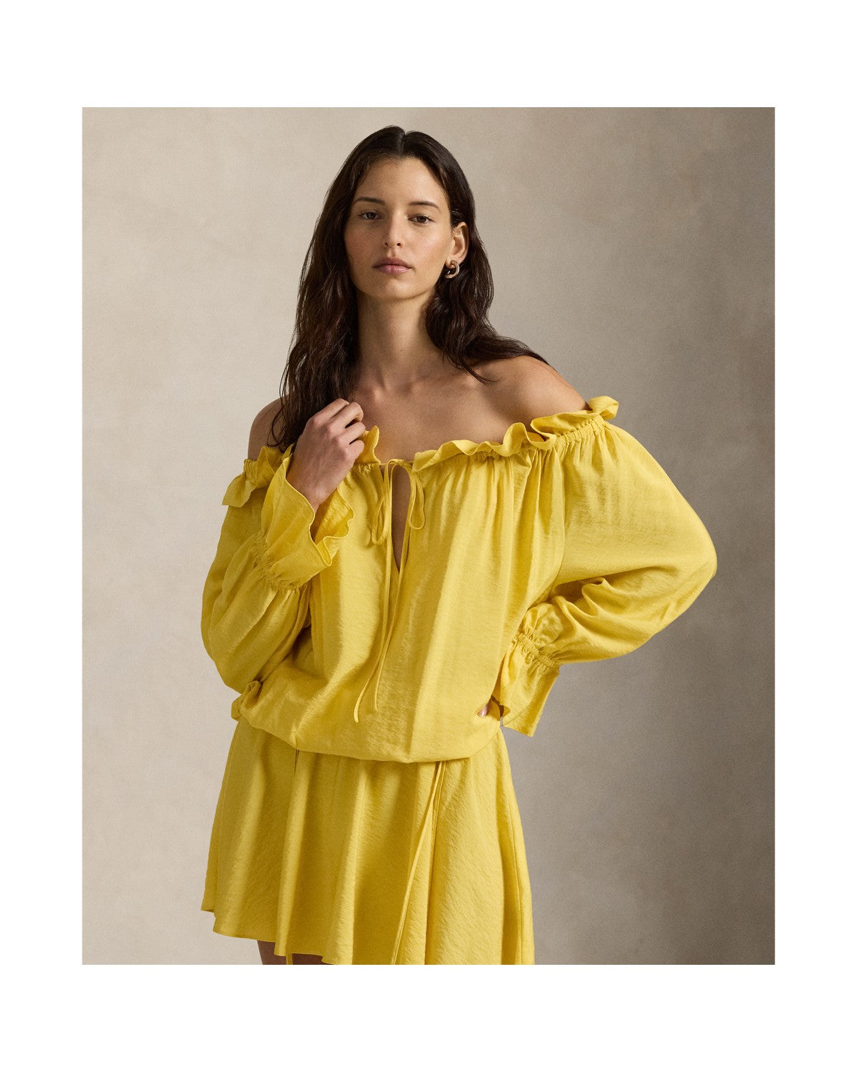 Off-the-Shoulder Crepe Dress