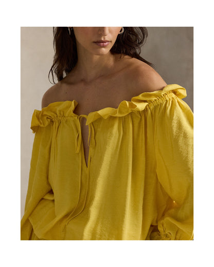 Off-the-Shoulder Crepe Dress