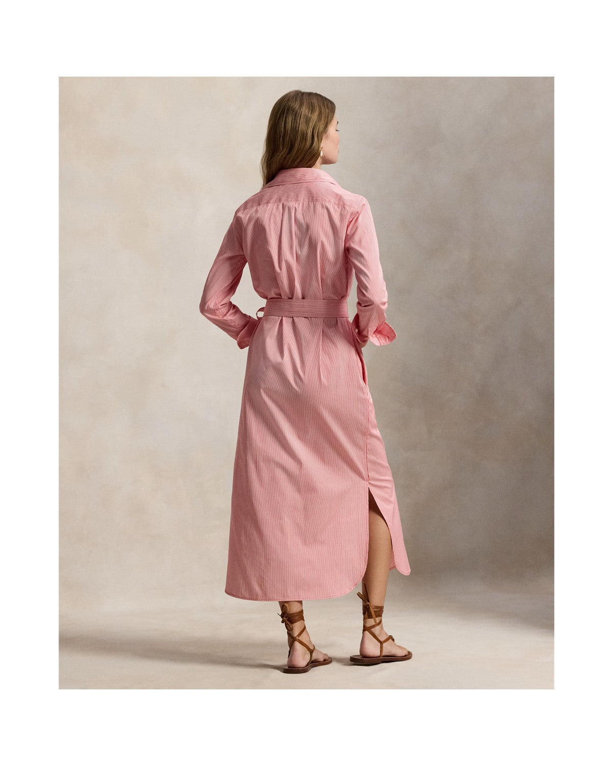Belted Striped Cotton Shirtdress