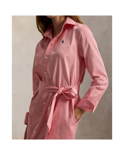 Belted Striped Cotton Shirtdress