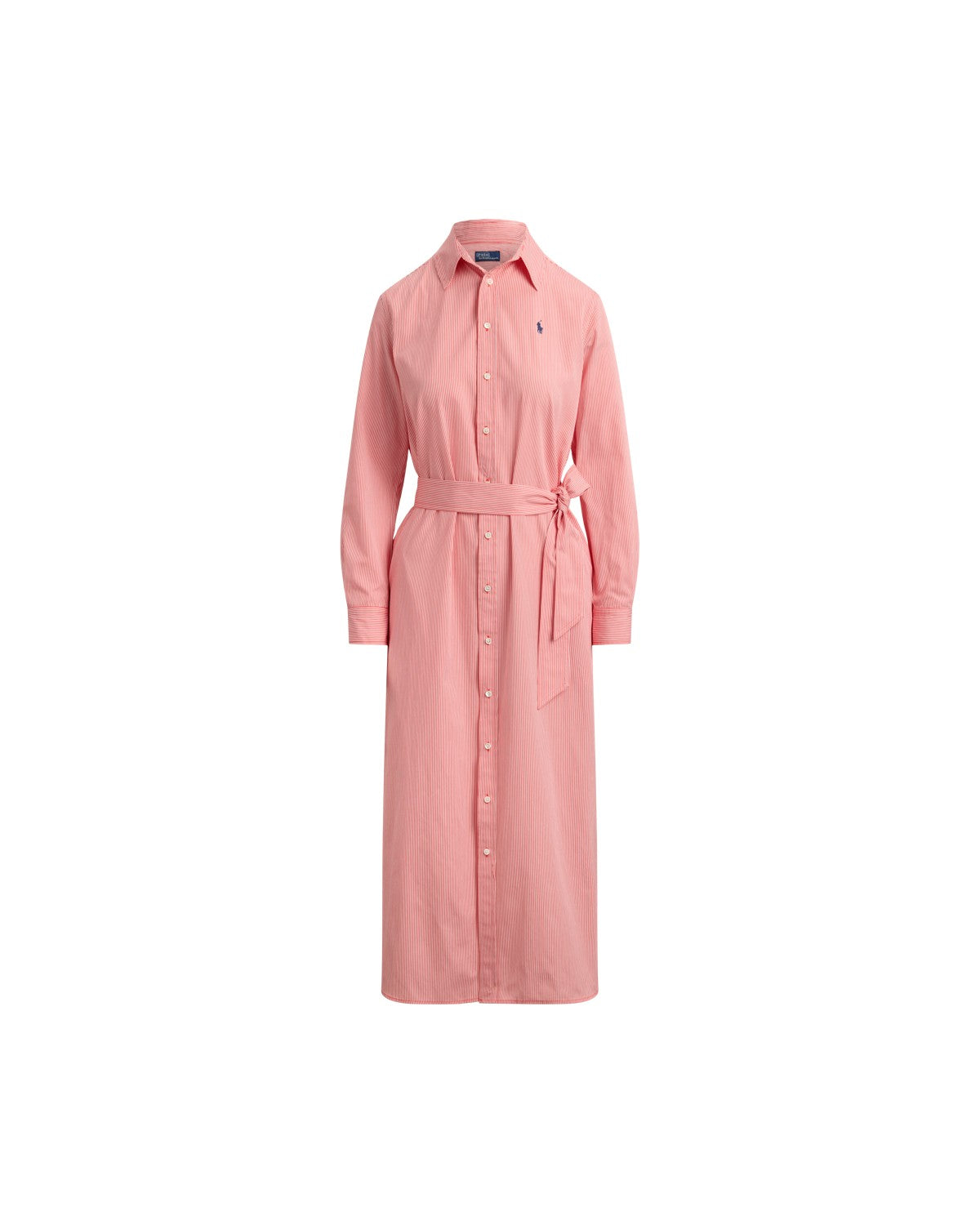 Belted Striped Cotton Shirtdress
