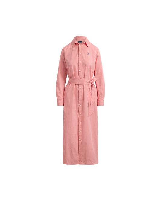 Belted Striped Cotton Shirtdress