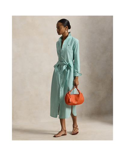 Belted Striped Cotton Shirtdress