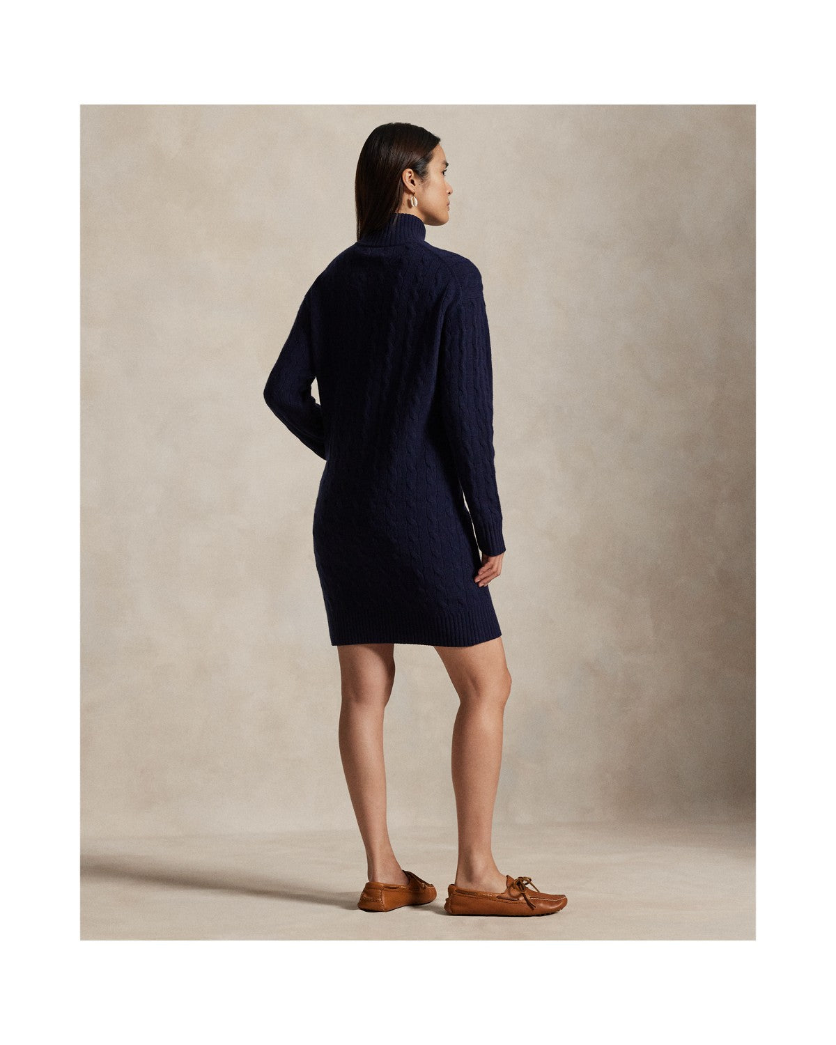 Cable Quarter-Zip Wool-Cashmere Dress