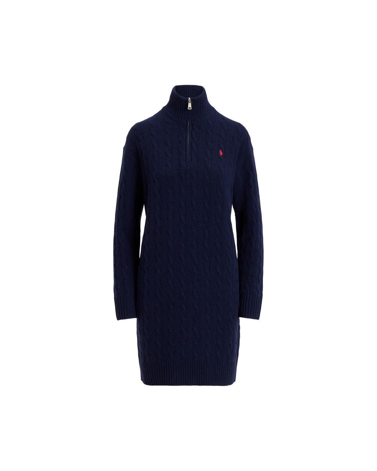 Cable Quarter-Zip Wool-Cashmere Dress