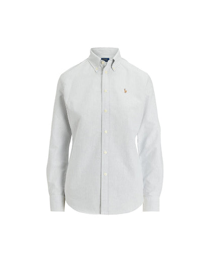Classic Fit Striped Cotton Oxford Shirt