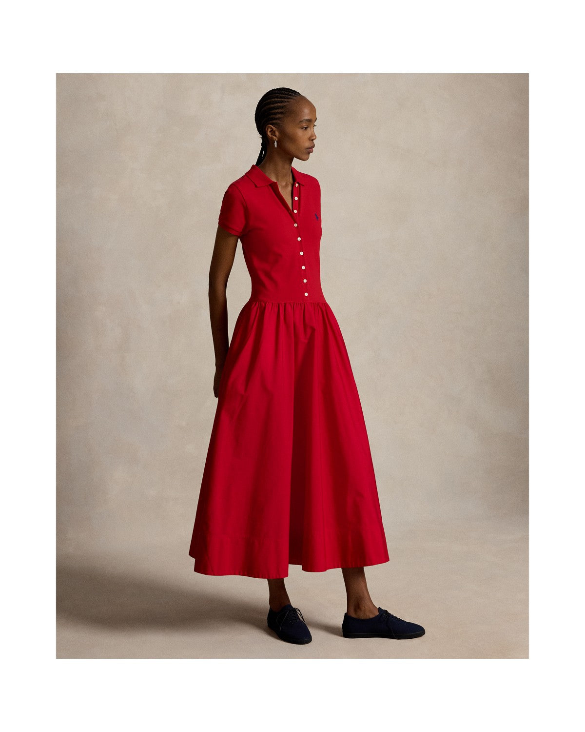 Hybrid Mesh Polo-Bodice Dress
