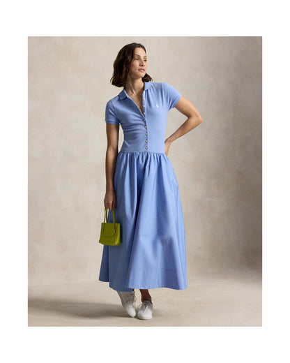 Hybrid Mesh Polo-Bodice Dress
