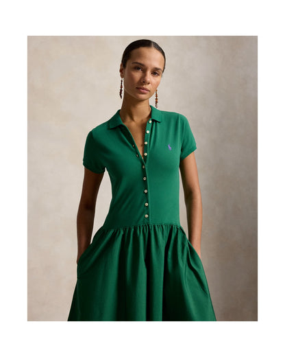 Hybrid Mesh Polo-Bodice Dress
