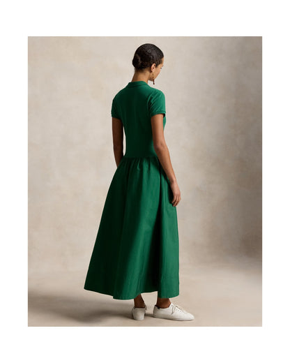 Hybrid Mesh Polo-Bodice Dress