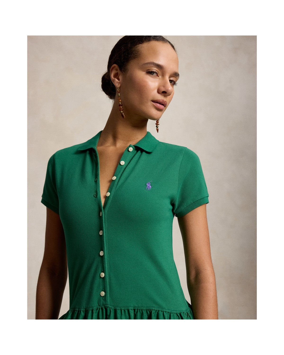 Hybrid Mesh Polo-Bodice Dress