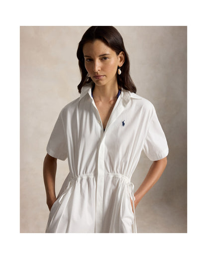 Cotton Drawcord Maxi Shirtdress
