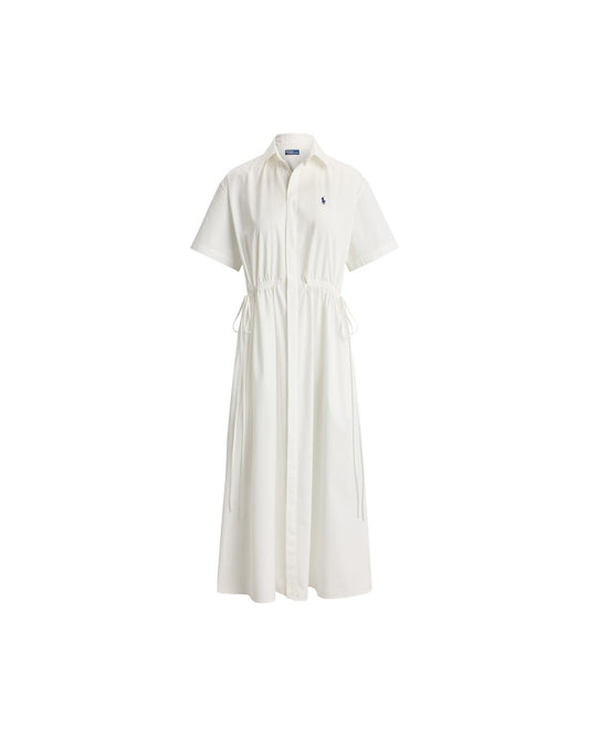 Cotton Drawcord Maxi Shirtdress