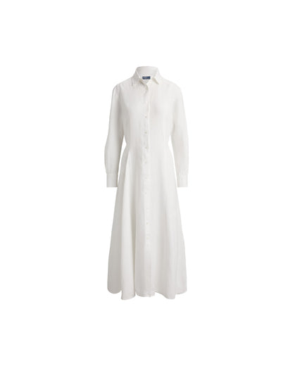 Self-Tie Linen Shirtdress