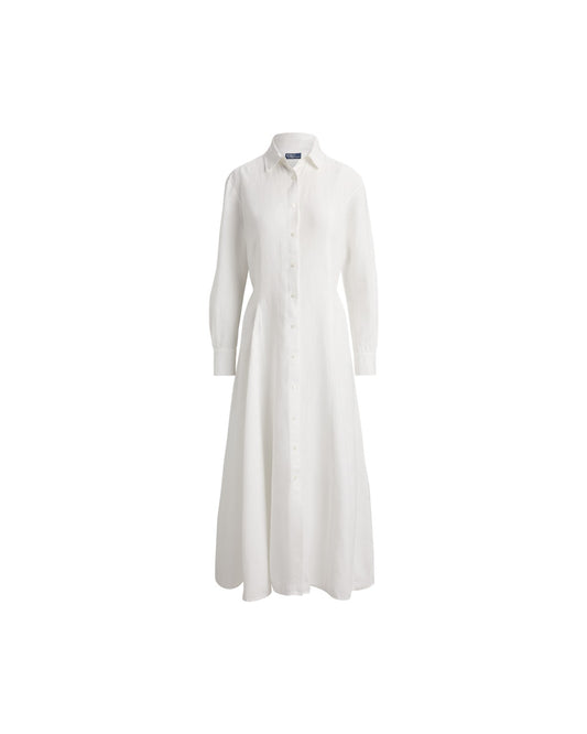 Self-Tie Linen Shirtdress