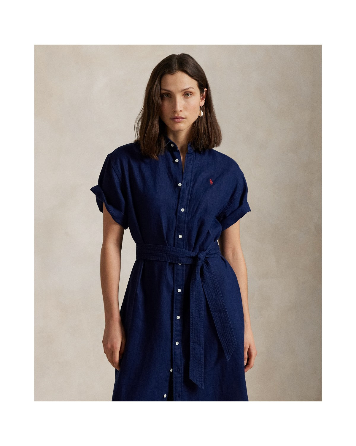 Belted Linen Shirt dress