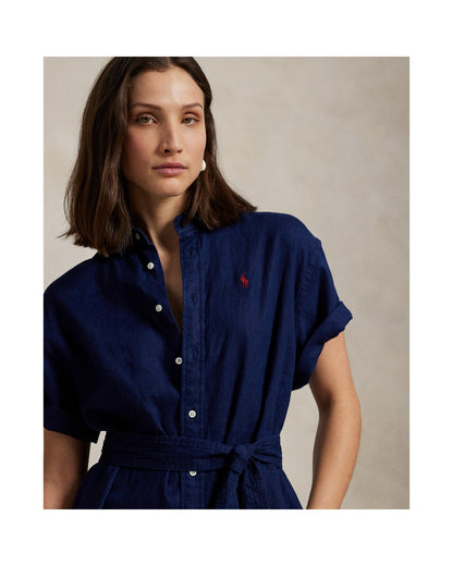 Belted Linen Shirt dress