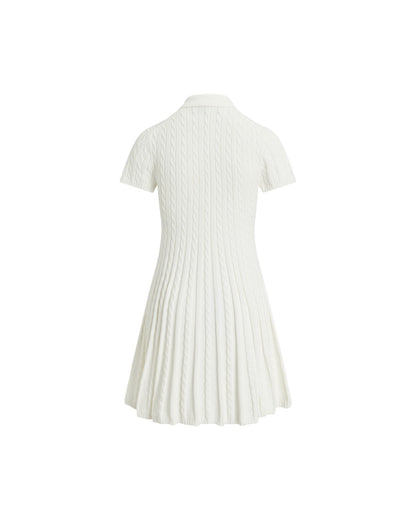 Cable-Knit Polo Dress