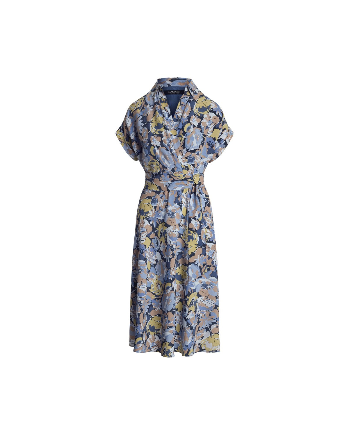 Floral Belted Crepe Dress