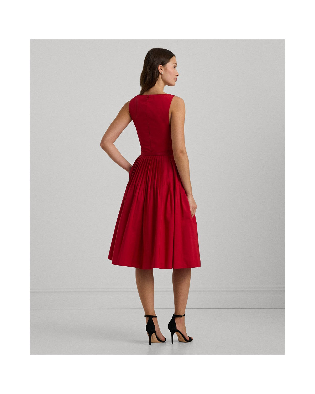 Belted Taffeta Cocktail Dress