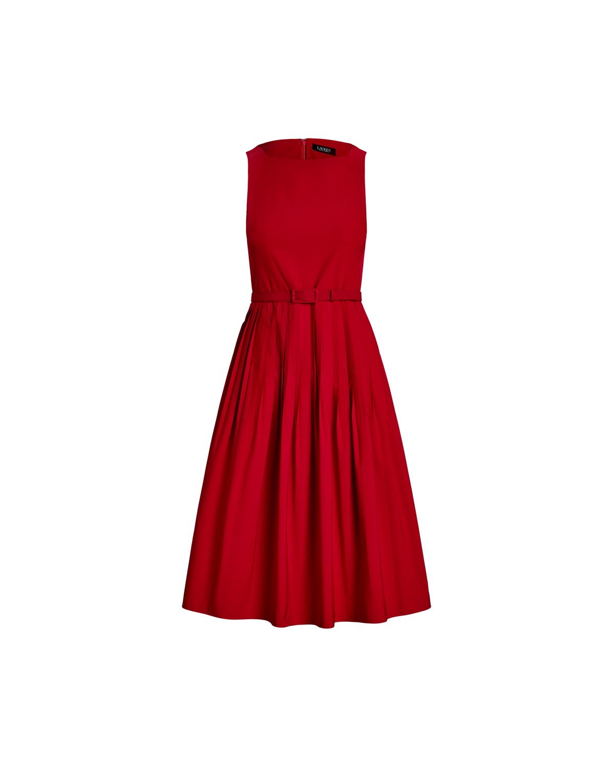 Belted Taffeta Cocktail Dress