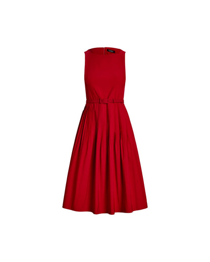 Belted Taffeta Cocktail Dress