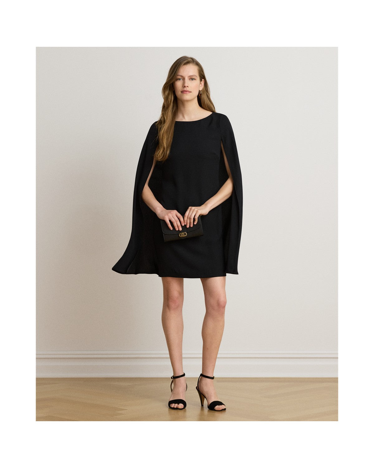 Cape Georgette Cocktail Dress