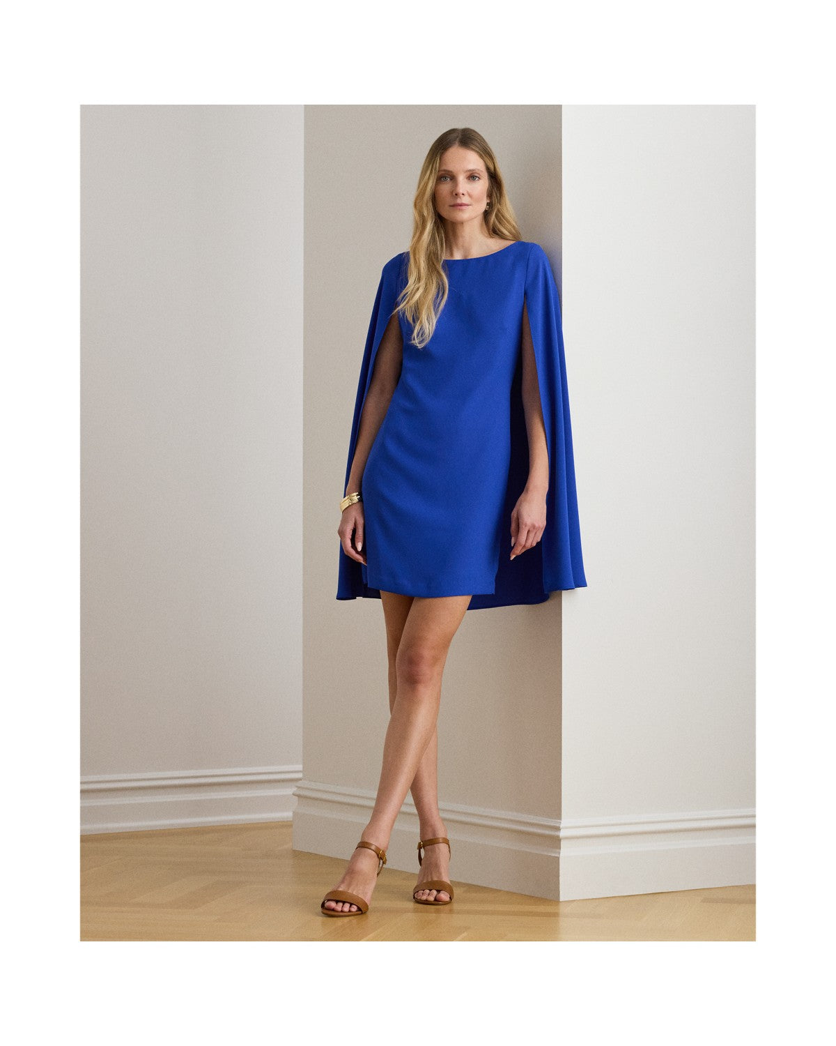 Cape Georgette Cocktail Dress