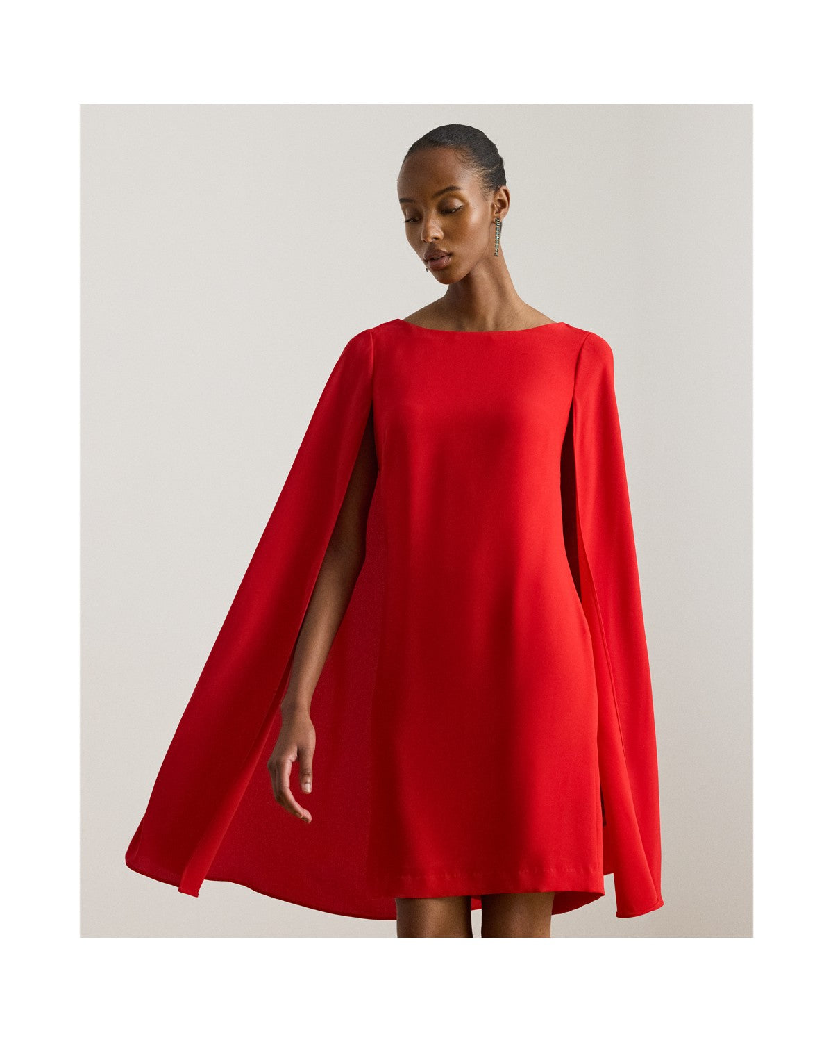 Cape Georgette Cocktail Dress