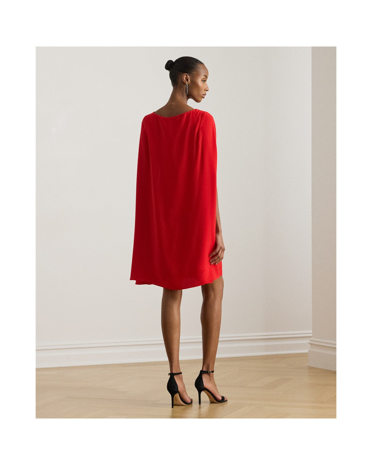 Cape Georgette Cocktail Dress