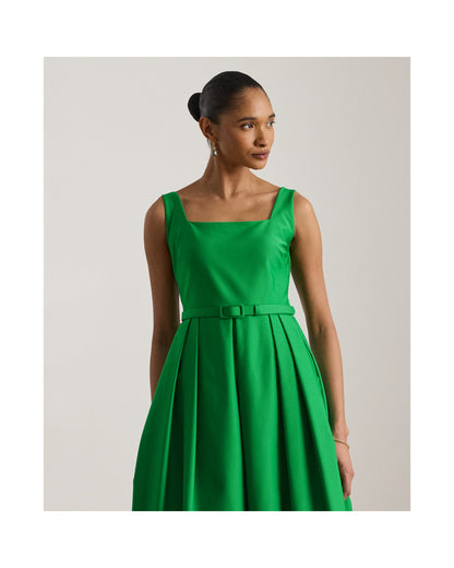 Belted Faille Cocktail Dress