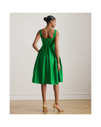 Belted Faille Cocktail Dress