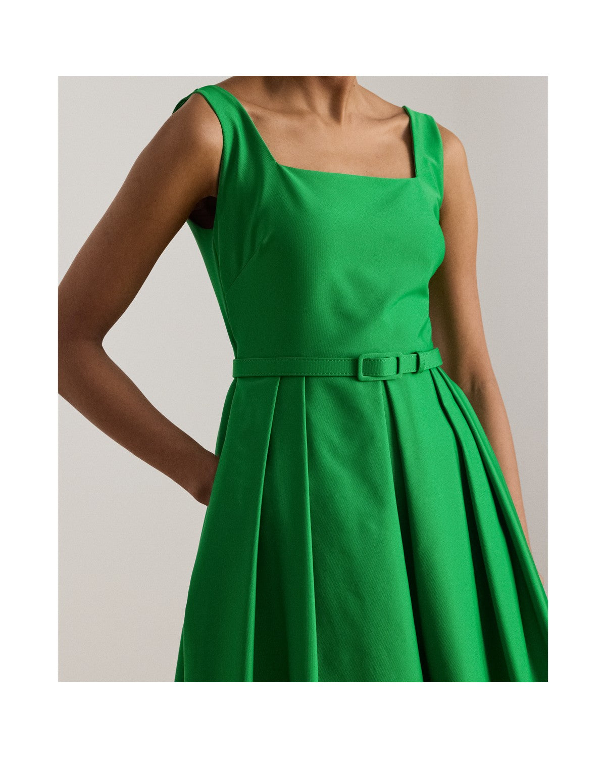 Belted Faille Cocktail Dress